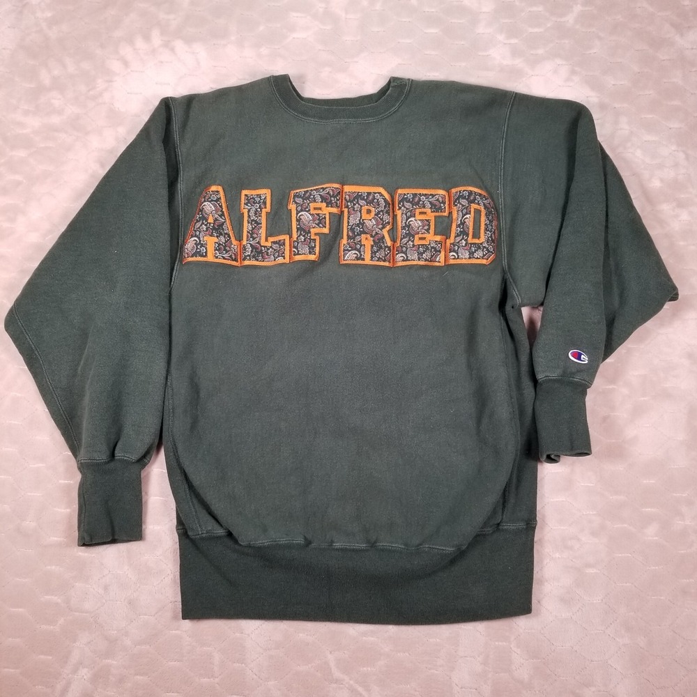 VTG 90's Champion REVERSE WEAVE‎ Alfred University Paisley Sweatshirt Sz XL USA
